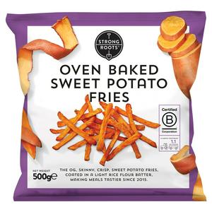 Strong Roots Oven Baked Sweet Potato Fries 500g (British brand)