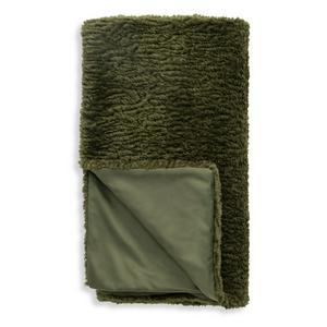Habitat moss green shearling throw 125x150 cm, UK version