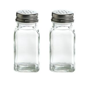 Sainsbury's Home Essentials square glass salt and pepper shakers (British brand)