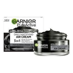 Sainsburys Garnier Pure Active AHA+BHA Charcoal Daily Mattifying Air Cream Gel- Buy online at McGrocer