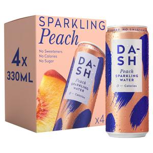 Dash peach sparkling water multipack 4 x 330ml - British product