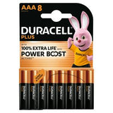 Piles AAA Duracell Powerboost Plus, paquet de 8 - Produit britannique