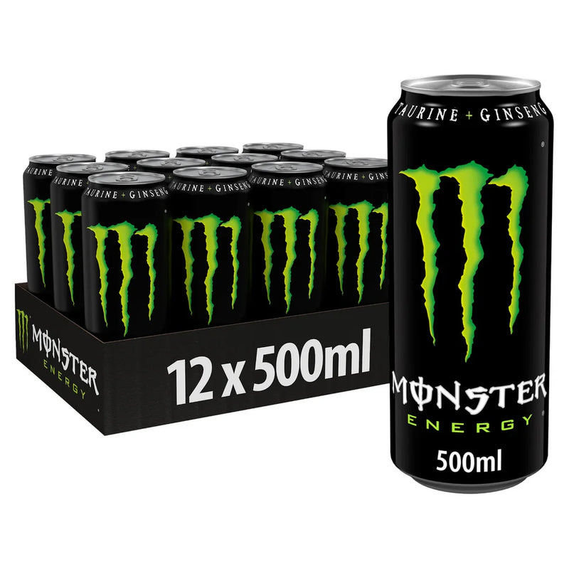 Monster energy drink 12 x 500ml cans, imported from the UK