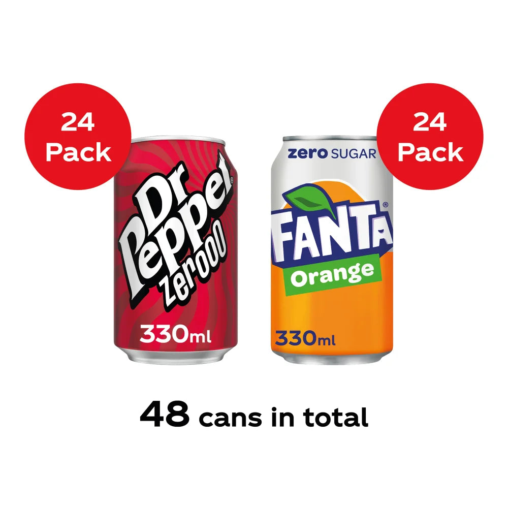 Dr Pepper Fanta Zero Sugar Bundle 48 cans - British product