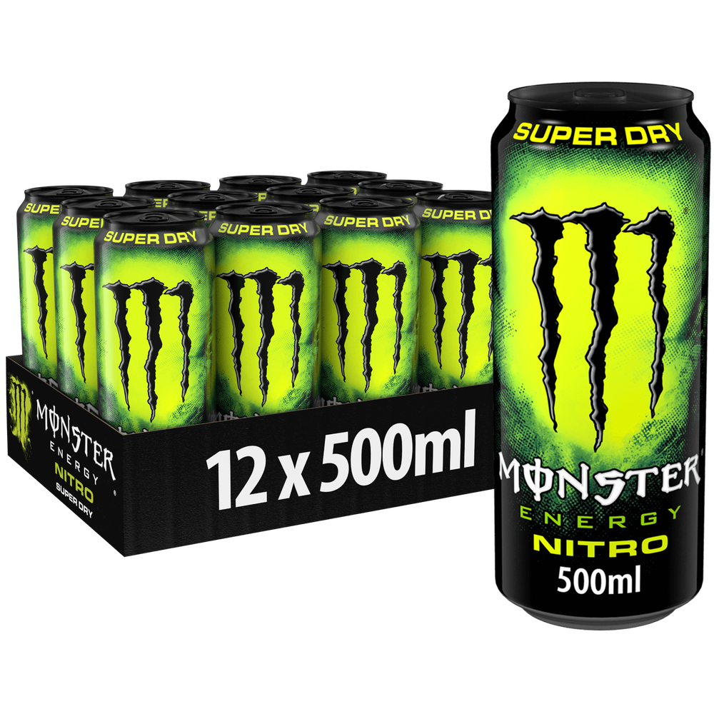 Monster Nitro Superdry energy drink 12 x 500ml cans, imported from the UK