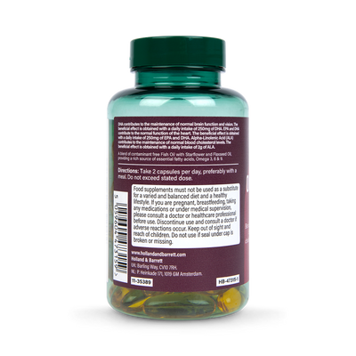 Holland & Barrett Omega 3-6-9 Supplement Capsules with Fish, Flaxseed, and Starflower Oils, 60 Count - اشترِ عبر الإنترنت من McGrocer
