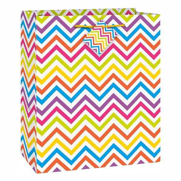 Chevron Design Party Gift Bag with Carry Handle
