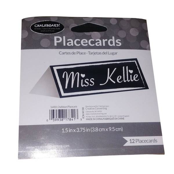 Paper Chalk Board Place Cards (Pack of 12)
