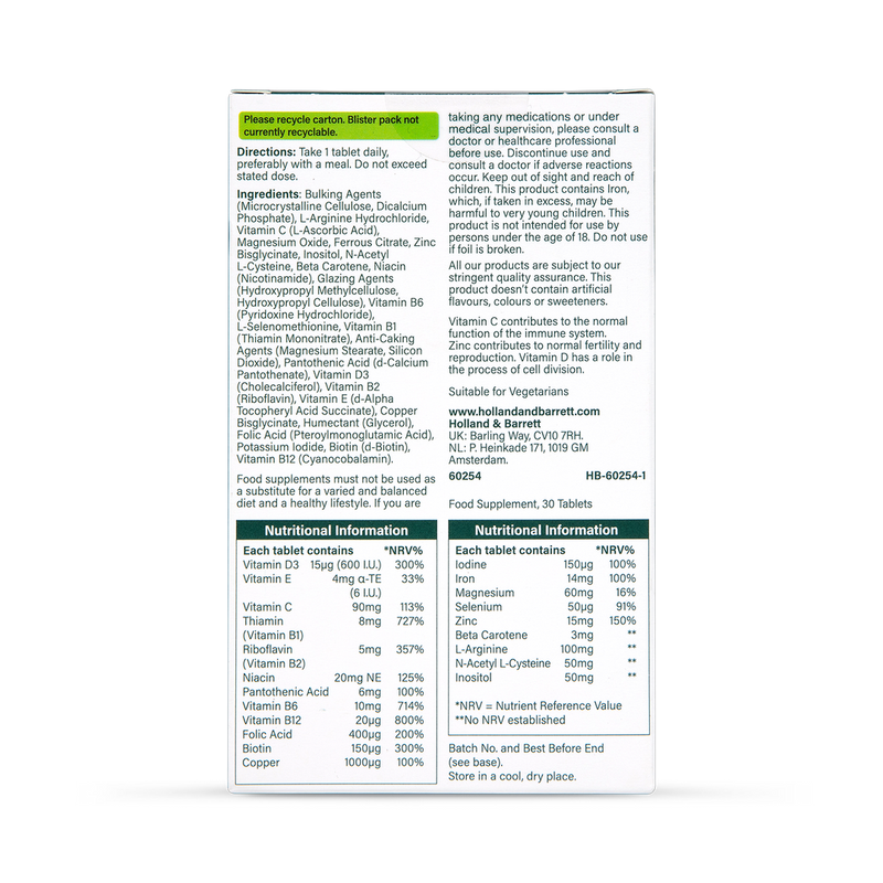 Conception Support Tablets for Women with Zinc, Vitamin D, C, and Iron – 30 Count