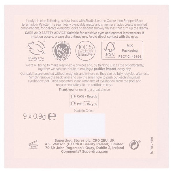 Studio London Colour Icon Stripped Back Eyeshadow Palette