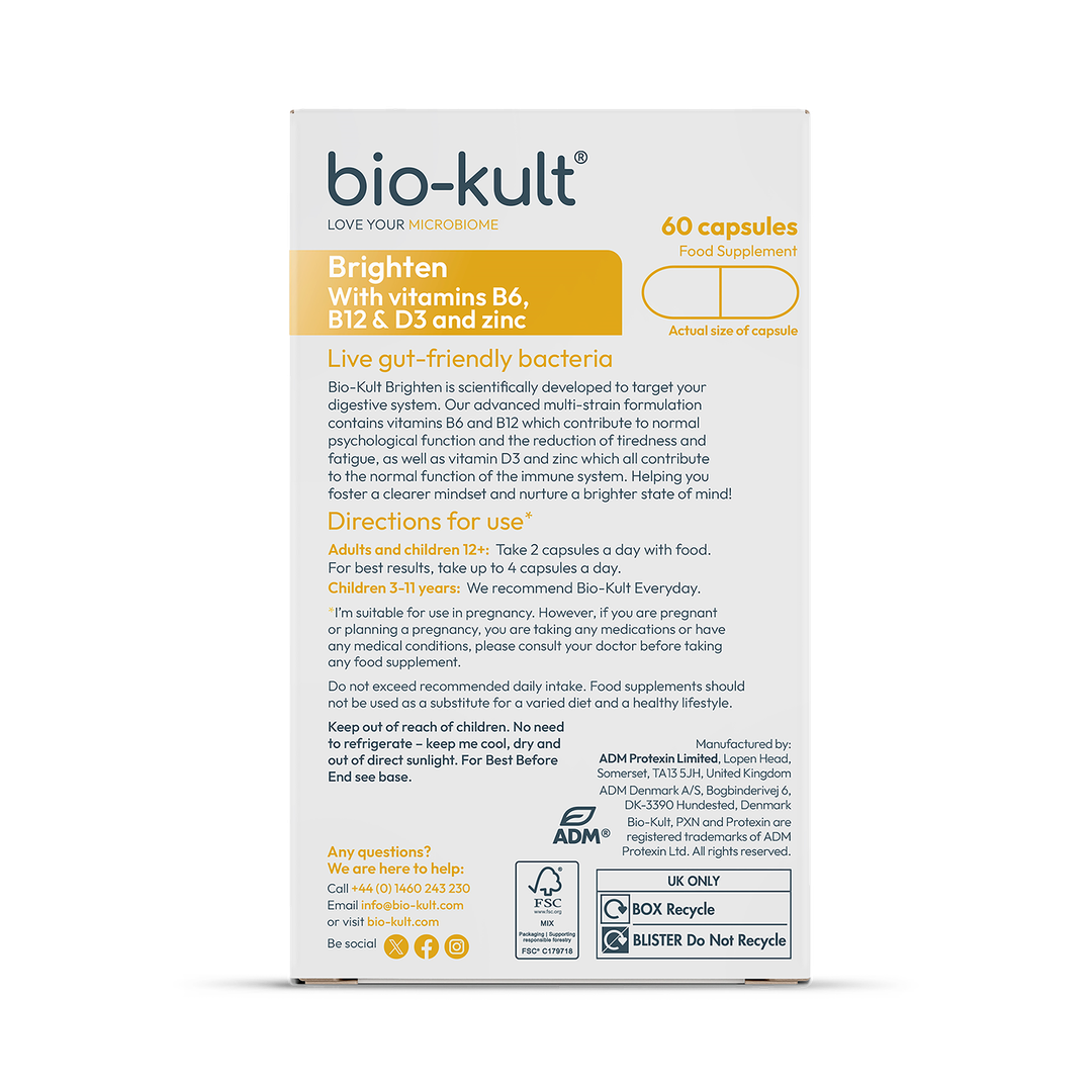 Advanced Multi-Action Probiotic Supplement with Vitamins B6, B12, D and Zinc 60 Capsules