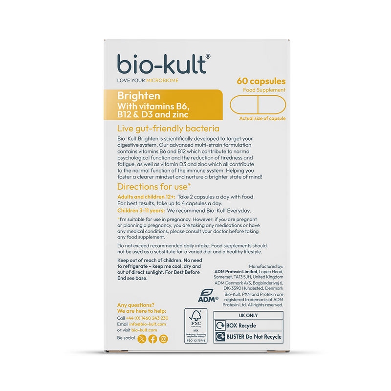 Advanced Multi-Action Probiotic Supplement with Vitamins B6, B12, D and Zinc 60 Capsules