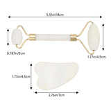 Livingandhome 2 Pcs Gua Sha & Jade Roller Facial Set