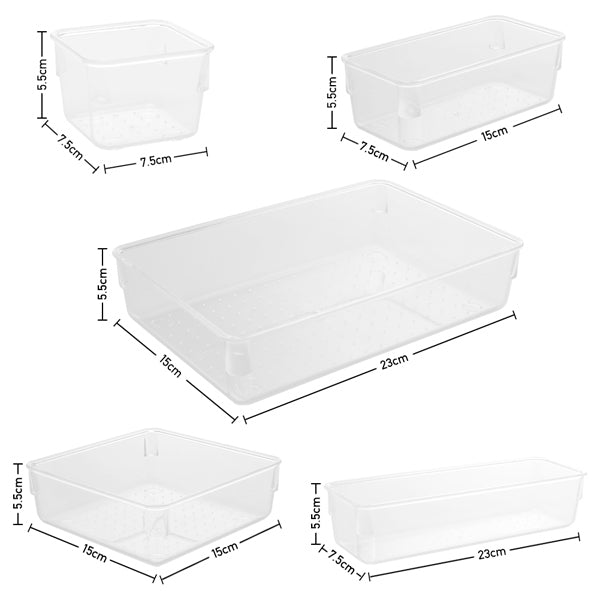 Livingandhome Transparent Desktop Organisers Set of 6