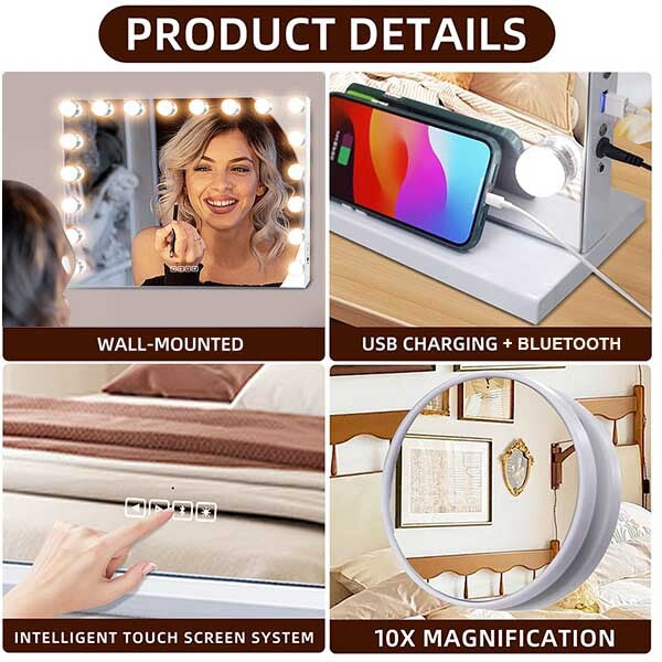 Lexent - Hollywood Vanity Mirror 80x58cm MT008058-2