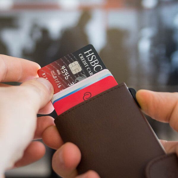 Ötletes RFID kártyatartó pénztárca, fekete