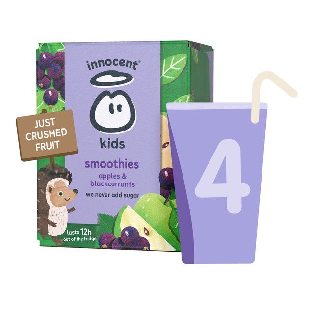 Innocent Kids Apples &amp;amp; Blackcurrants Smoothies   4 x 150ml
