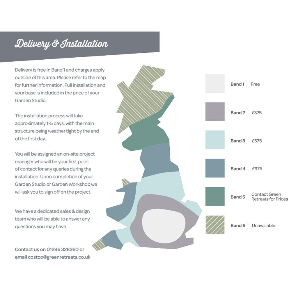 Installed Green Retreats Basebox Plus Garden Room 4.8m x 3.6m