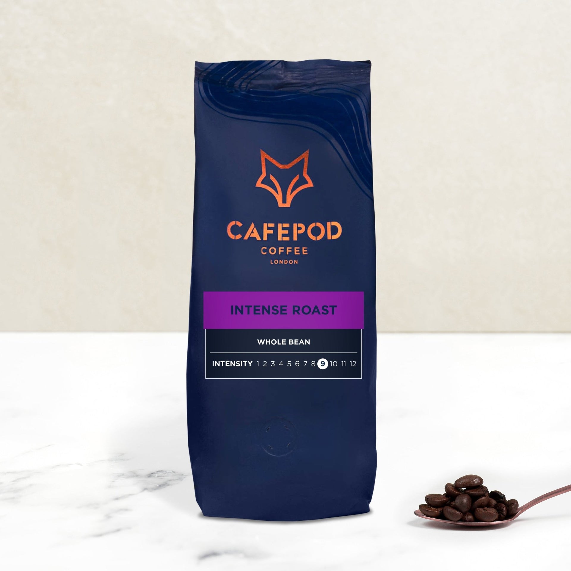 Intense Roast Dark Coffee Beans 200g, imported from the UK