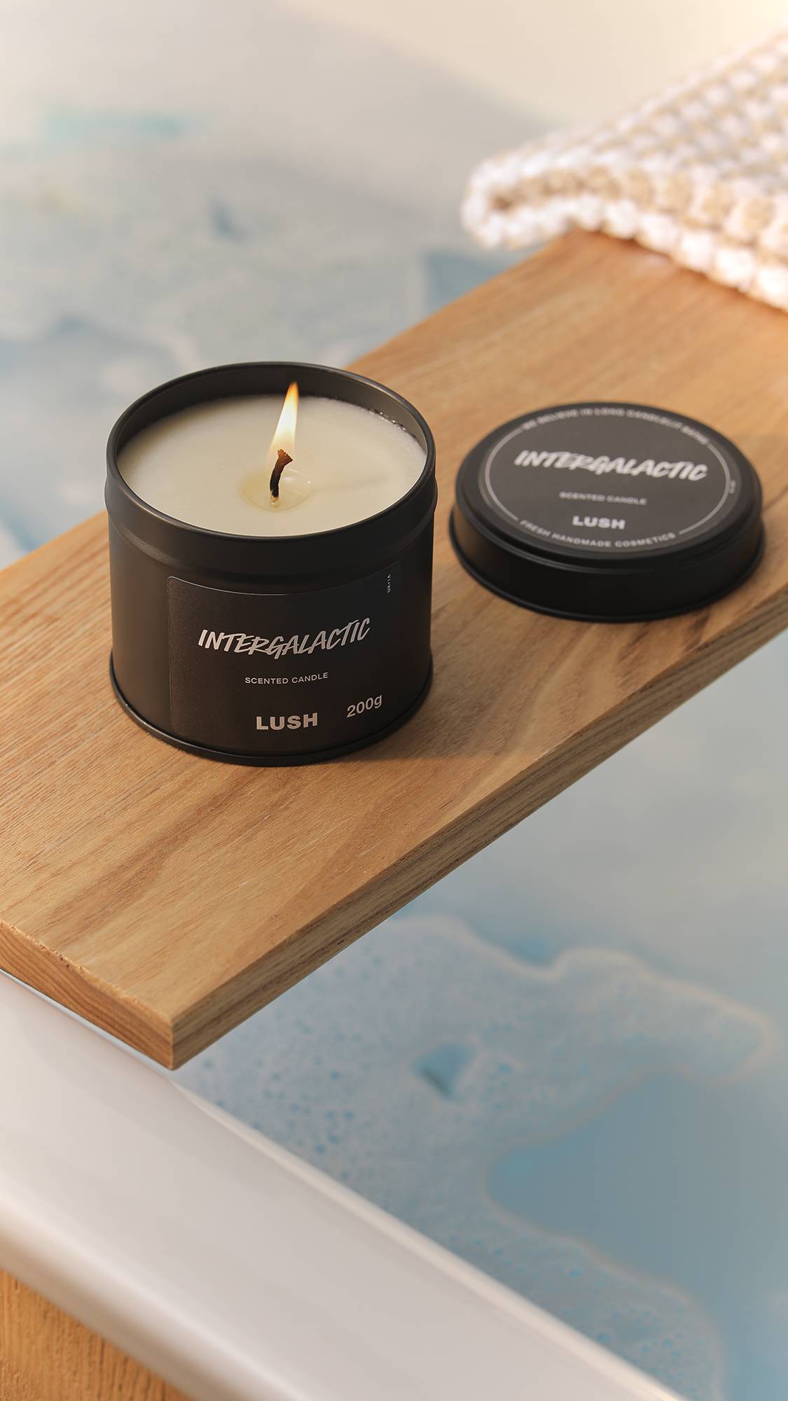 Intergalactic single wick scented candle tin, imported from the UK