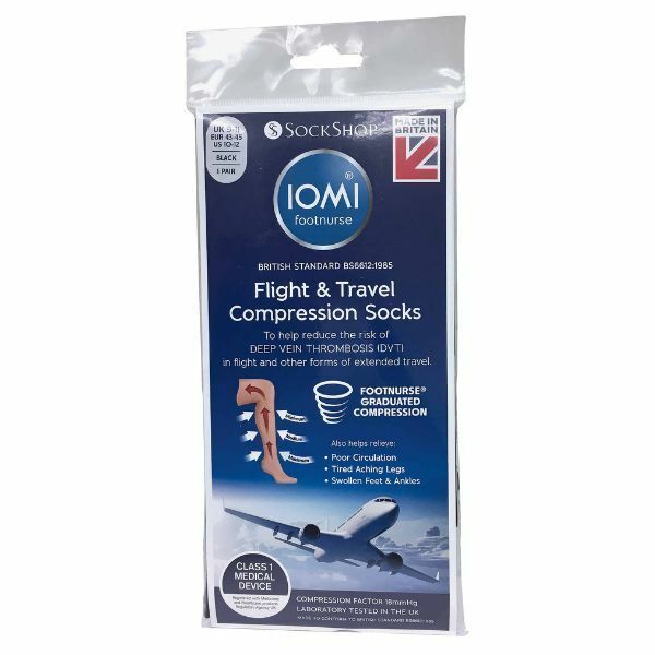 IOMI Mens 18 Mmhg Compression Flight Socks 9-11 UK