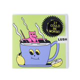 Lush It Could Be Worse greetings card with pin badge, UK version