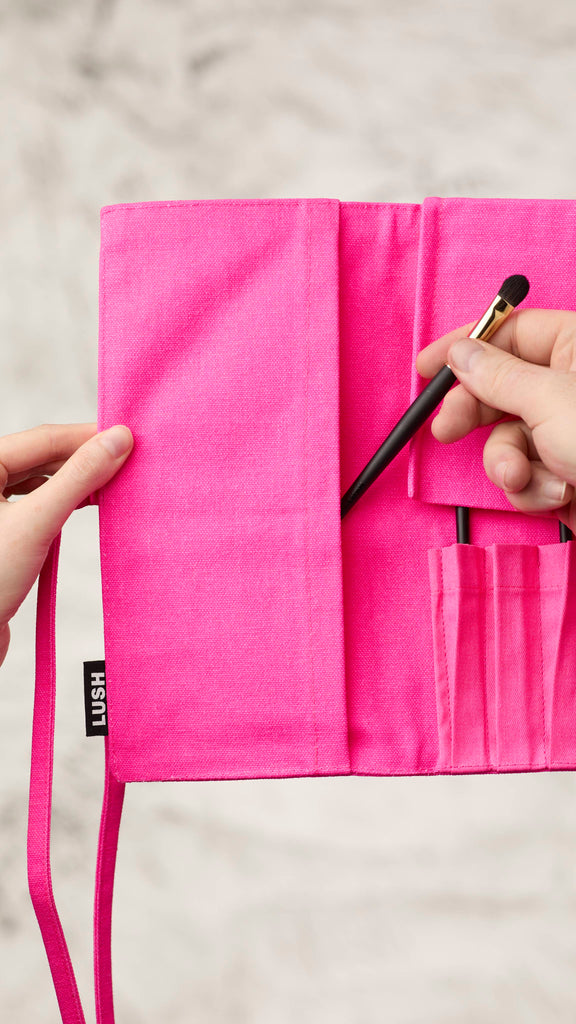 Makeup Brush Wrap - Fluoro Pink Makeup Brush Storage