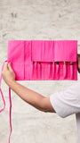Makeup Brush Wrap - Fluoro Pink Makeup Brush Storage