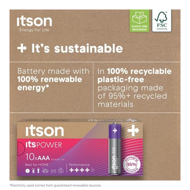 itson Itspower 10 AAA Alkaline Battery   10 per pack