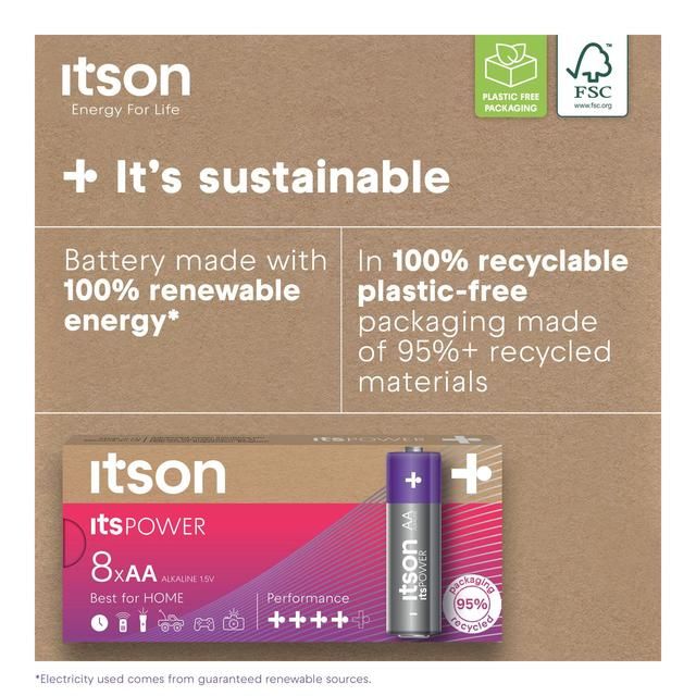 itson Itspower 8 AA Alkaline Battery   8 per pack
