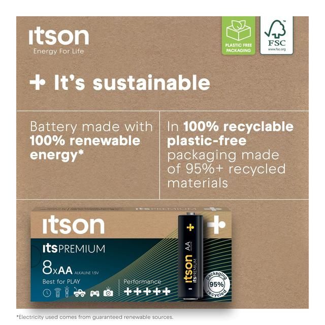 itson Itspremium 8 AA Alkaline Battery   8 per pack