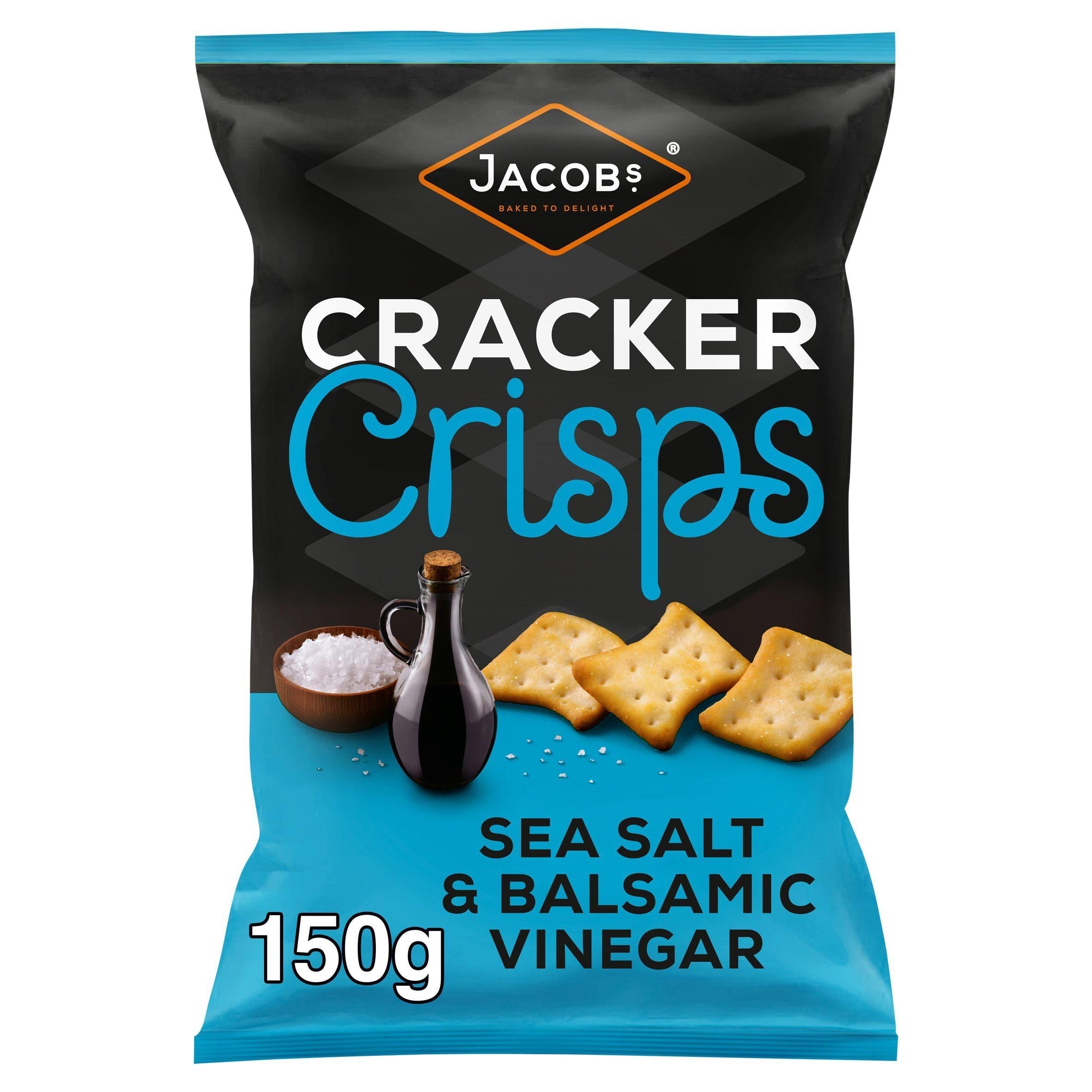 Jacob's Cracker Crisps Salt &amp;amp; Balsamic Sharing Bag Snacks 150g