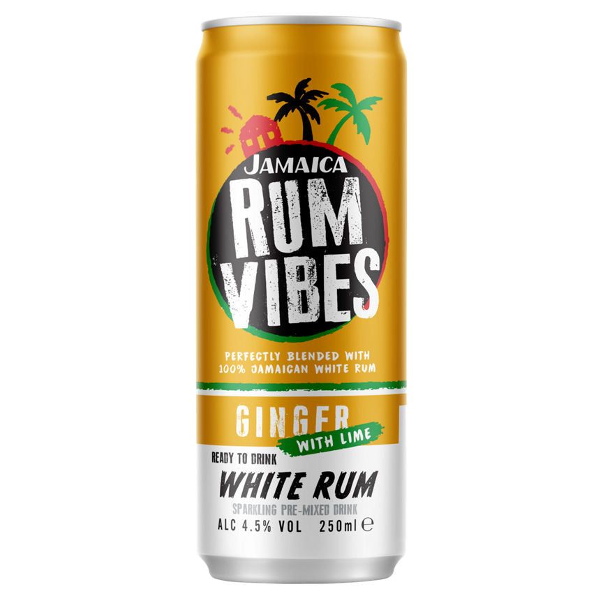 Jamaica Rum Vibes Ingefær med Lime White Rum Glitrende ferdigblandet drink