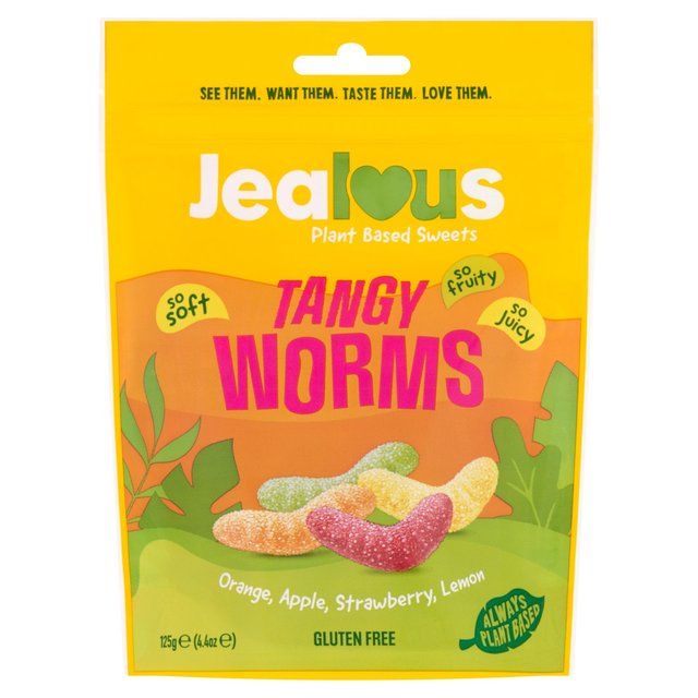 Jealous Sweets Tangy Worms Plant-based Gummy Sweets   125g