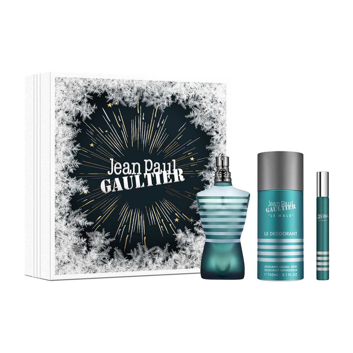 Jean Paul Gaultier Le Male EDT 75ml Deodorant 150ml Travel Spray 10ml Gift Set
