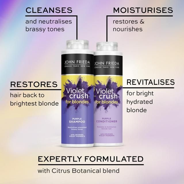John Frieda Sheer Blonde Correcting Purple Shampoo &amp;amp; Conditioner Twin Pack   2 x 500ml