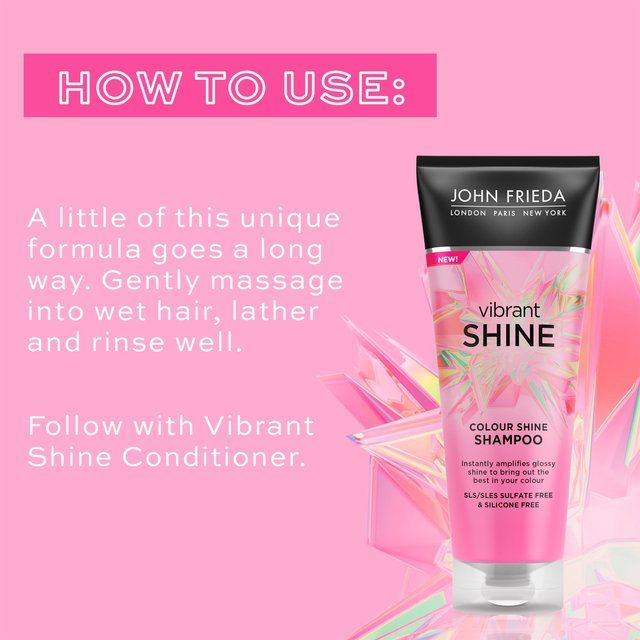 John Frieda Vibrant Shine Weightless Colour Shine Shampoo   250ml