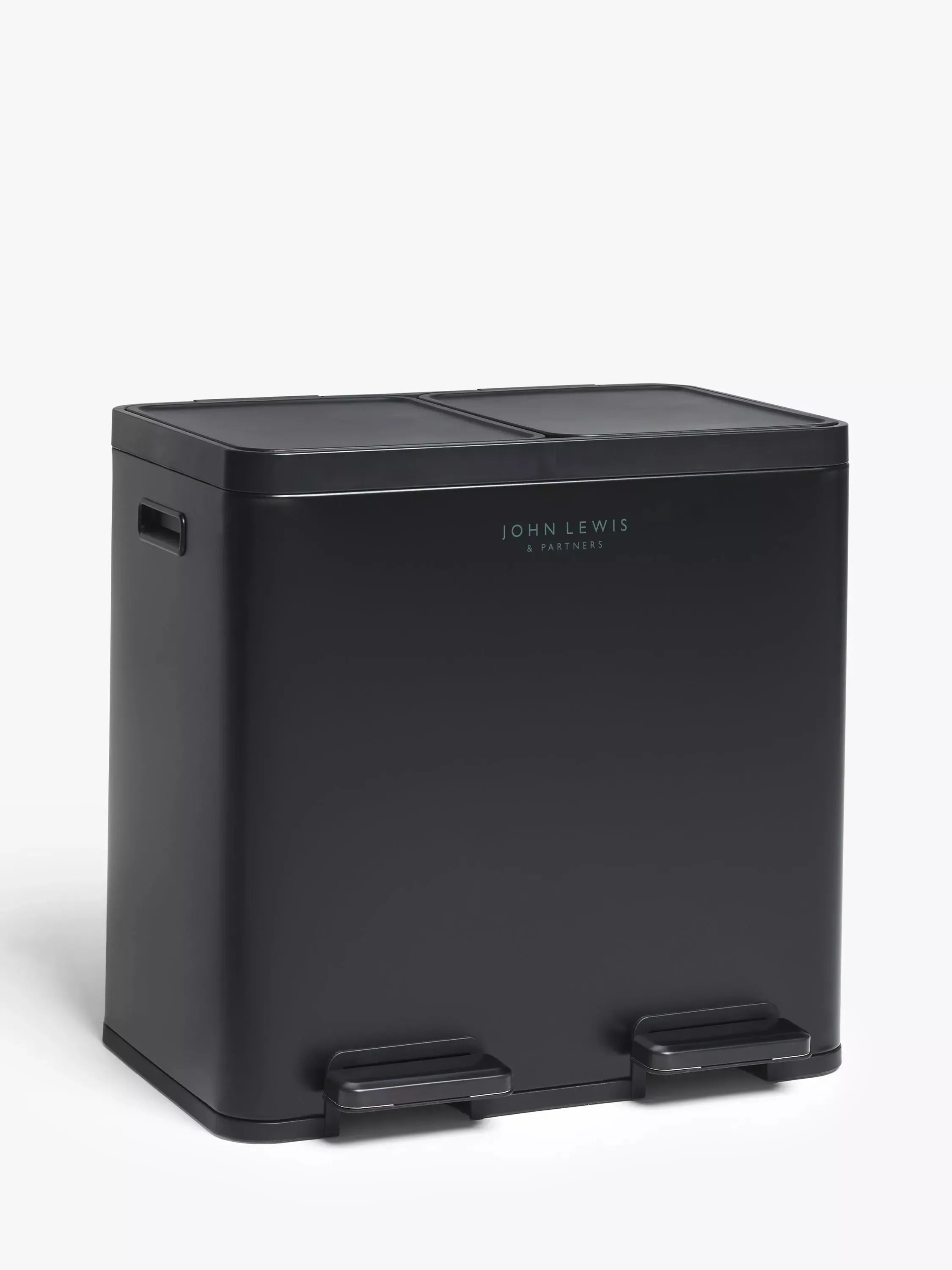 John Lewis 2 Section Recycling Bin, with Handles, 60L