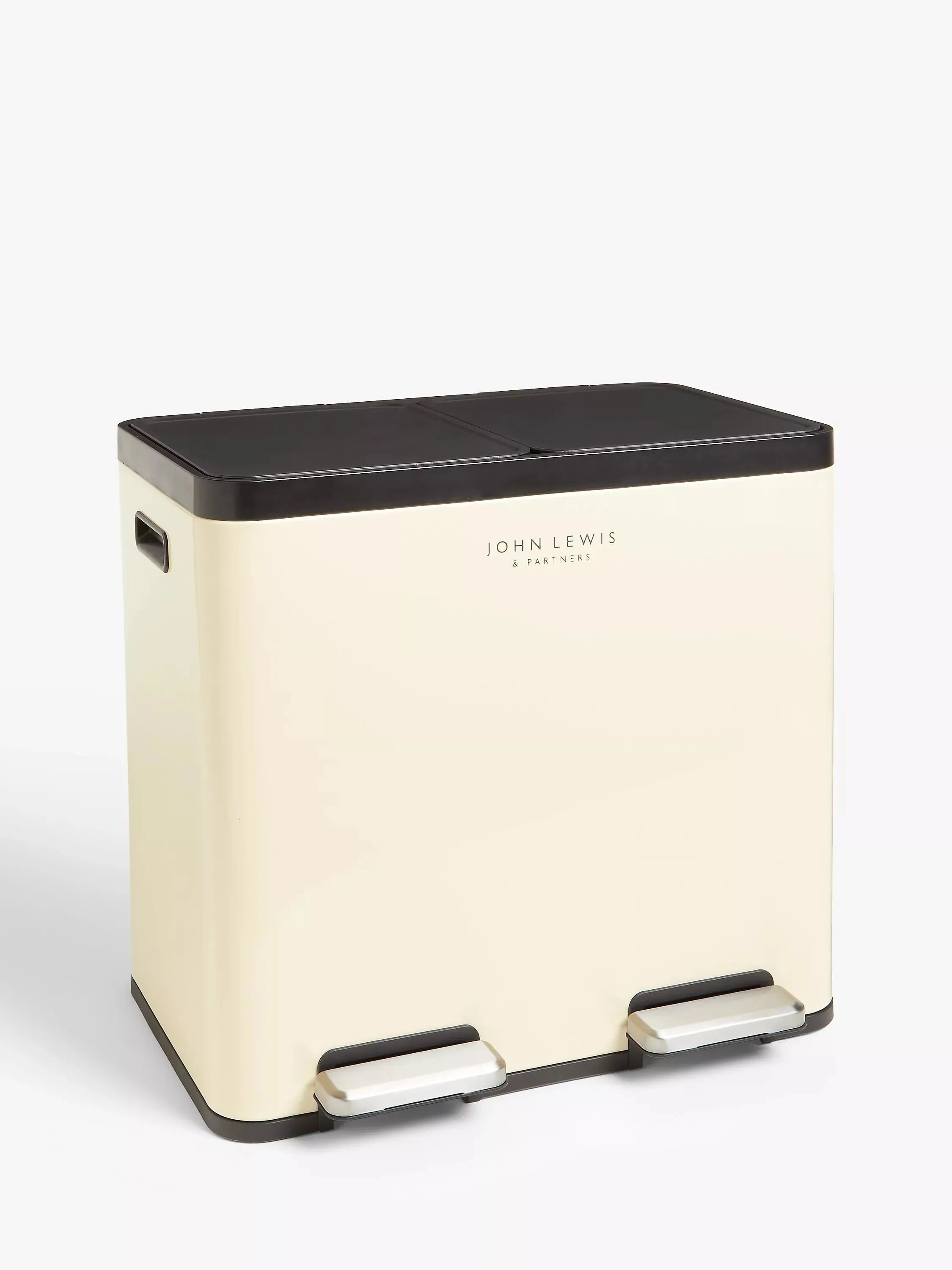 John Lewis 2 Section Recycling Bin, with Handles, 60L