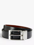 John Lewis Made in England 35mm Reversible Leather Belt, Black/Brown