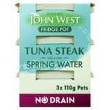 John West No Drain Kjøleskap Pot Tuna Steak med litt kildevann 3 Pack