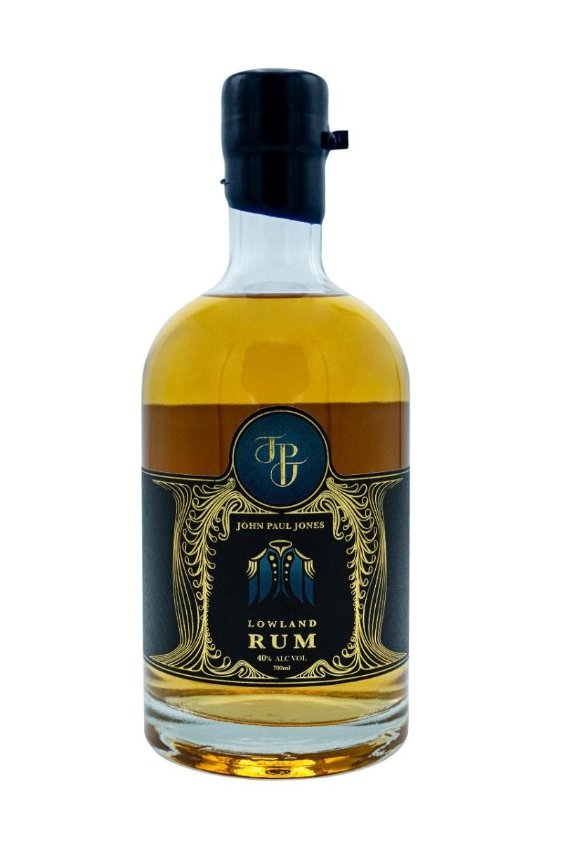 John Paul Jones Lowland Rum 70cl, imported from the UK