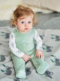 JOJO MAMAN B&amp;Eacute;B&amp;Eacute; 2 Piece Koala Dungaree Set Up To 3 mths
