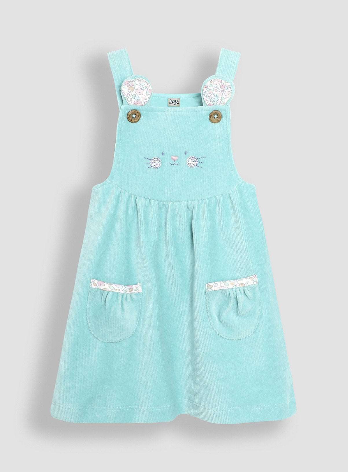 JOJO MAMAN B&amp;Eacute;B&amp;Eacute; 2 Piece Mouse Velour Pinafore Dress &amp;amp; Top Set 18-24 months
