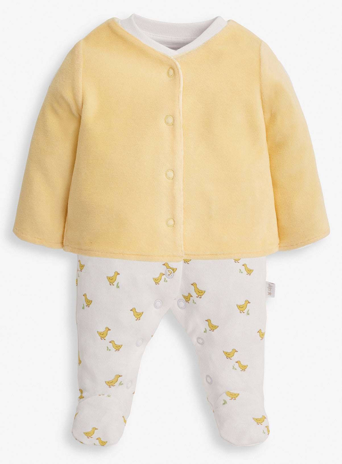 JOJO MAMAN B&Eacute;B&Eacute; 2-delt sovedress &amp; Velourjakkesett Newborn