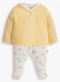 JOJO MAMAN B&Eacute;B&Eacute; 2-delt sovedress &amp; Velourjakkesett Newborn