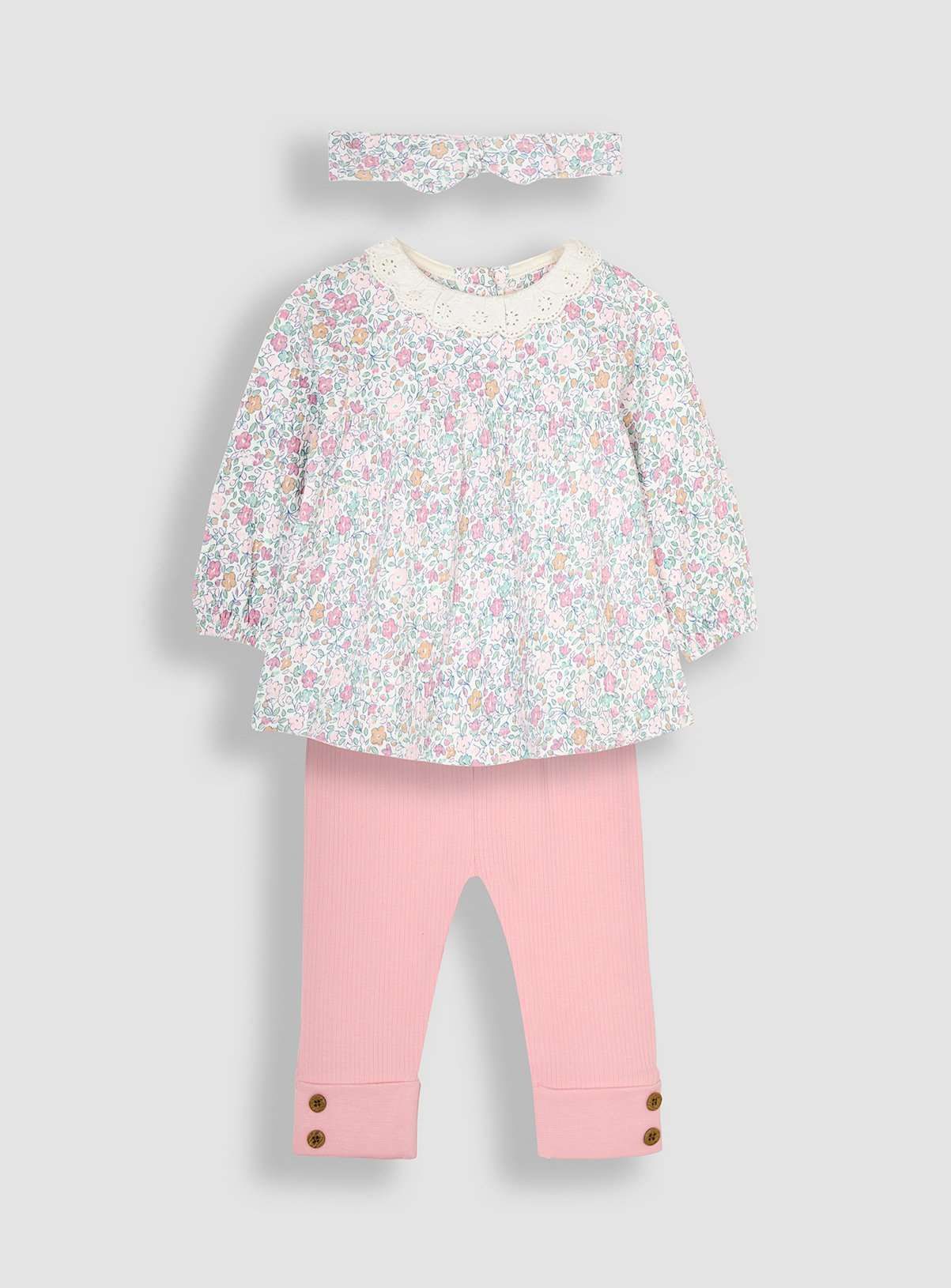 JOJO MAMAN B&amp;Eacute;B&amp;Eacute; 3 Piece Ditsy Floral Tunic &amp;amp; Leggings Set 18-24 months
