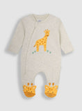 JOJO MAMAN B&Eacute;B&Eacute; Giraffe Applique Zip Sleepsuit Opp til 3 mnd