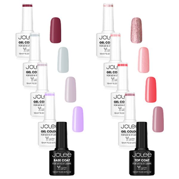 JoLee Gel Nail Polish Set 10x10ml - 8 Colours + Top &amp;amp; Base
