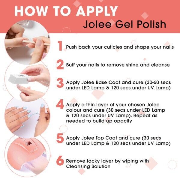JoLee No Wipe átlátszó fedőlakk gél körömlakkhoz 10ml